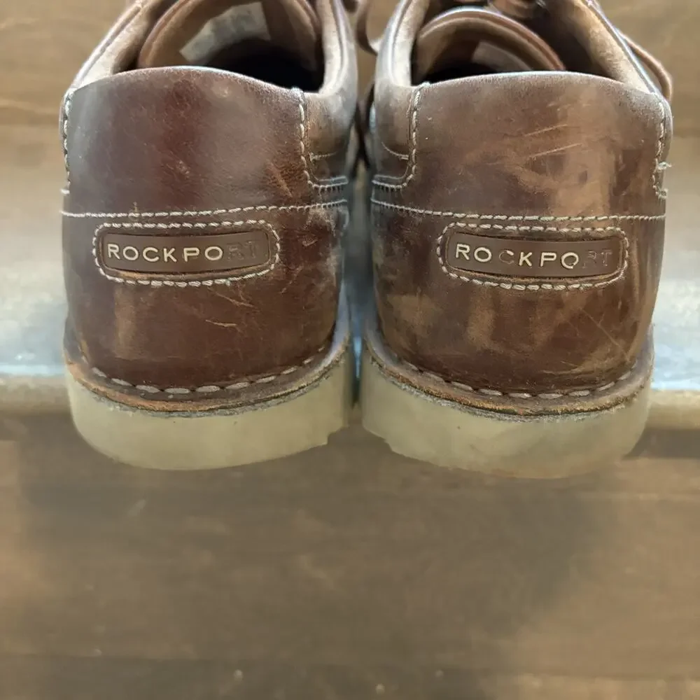 Rockport Shoes Mens Size‎ 12 Brown Leather Oxford Casual Comfort Cabot Plain Toe